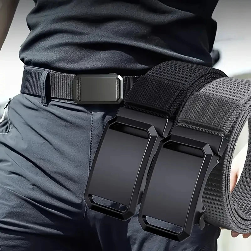 New Automatic Buckle Canvas Tactical Belt for Men