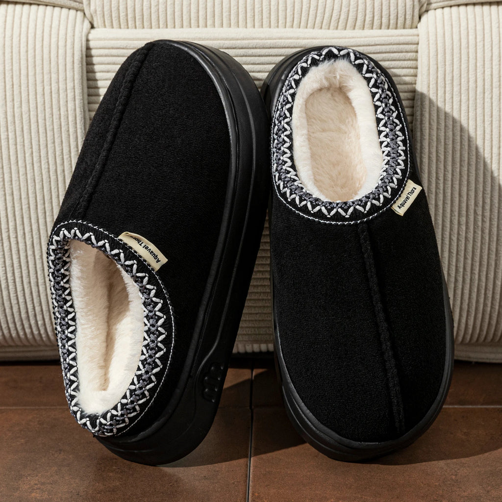 Winter Women's Plush Slipper Boots – Cozy Fuzzy Fur House Shoes for Couples