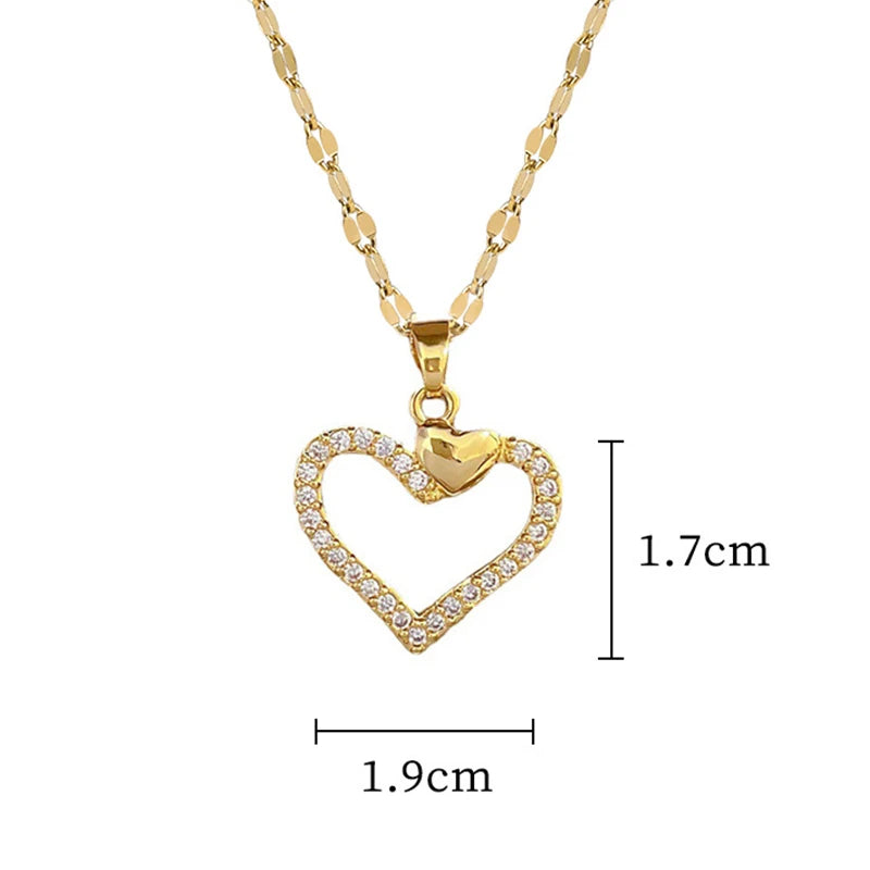 Luna Heart Zircon Necklace