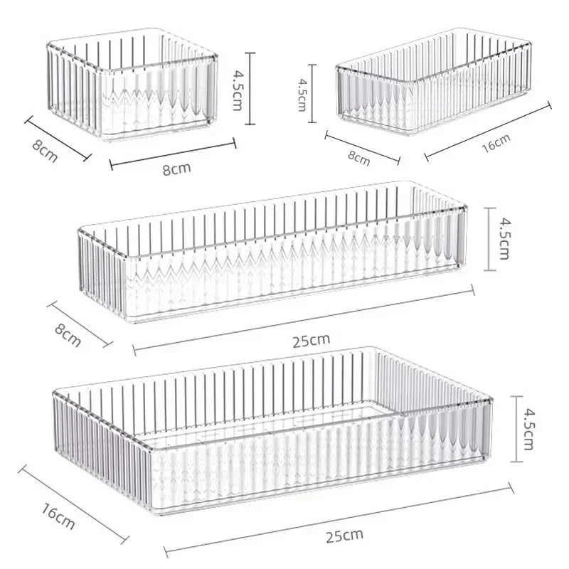 Clear Drawer Organizer Set