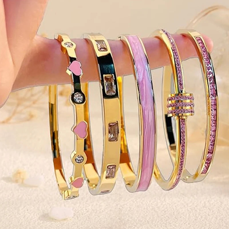 Pink Crystal Love Bracelet