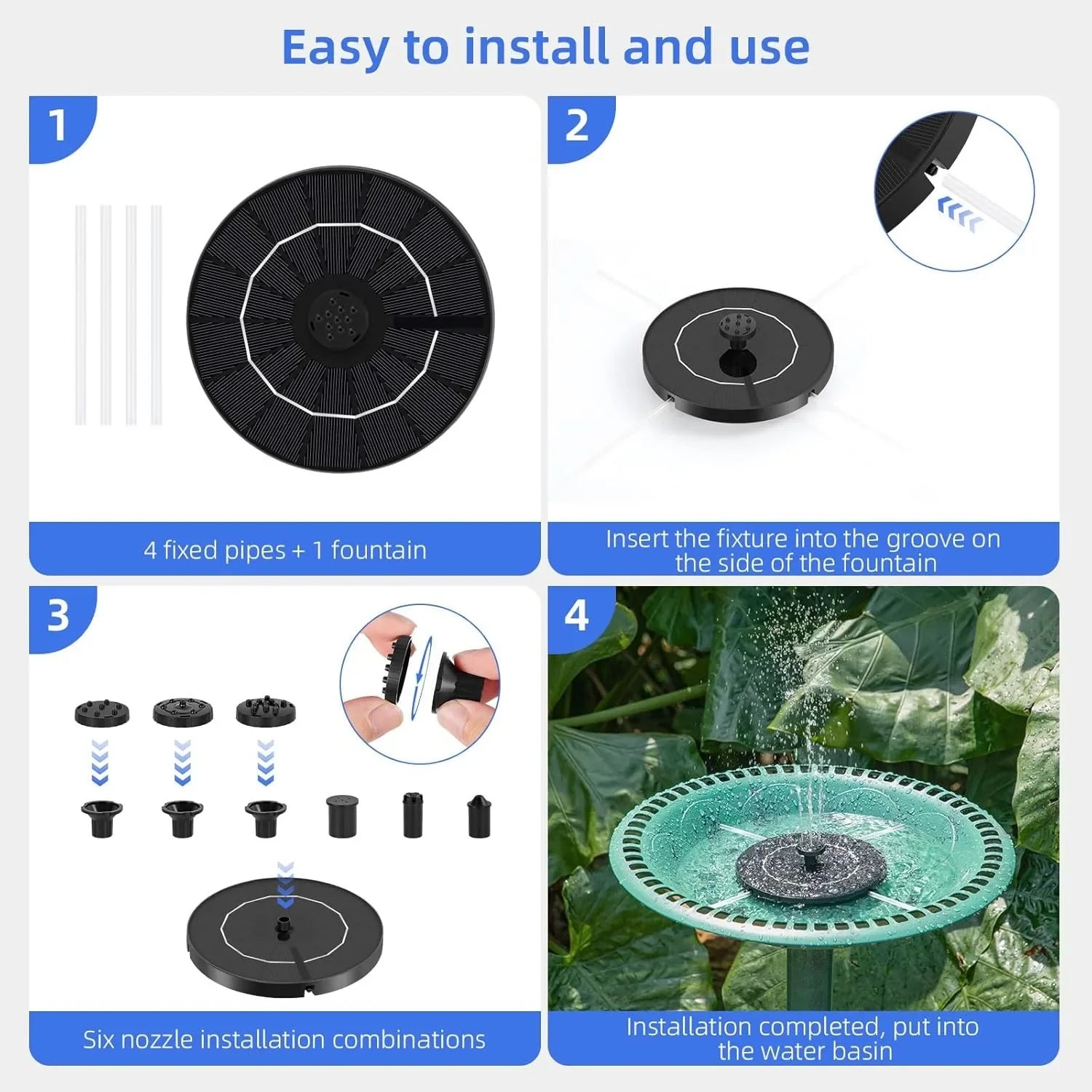 Floating Solar Fountain Pump – Elegant Outdoor Water Feature for Garden Serenity