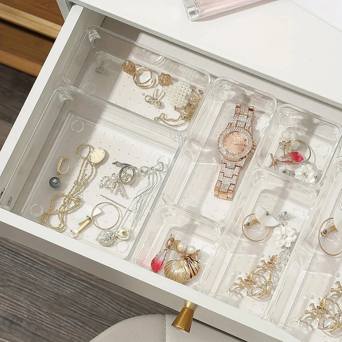 Clear Drawer Organizer Set
