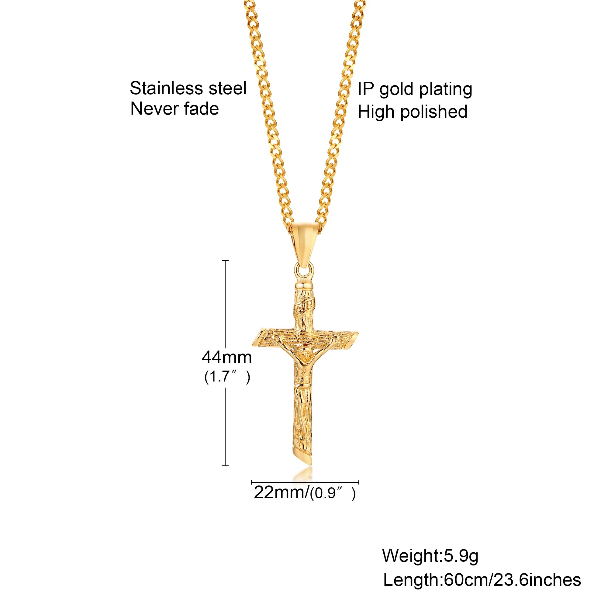 Luxury Stainless Steel Cross Necklace