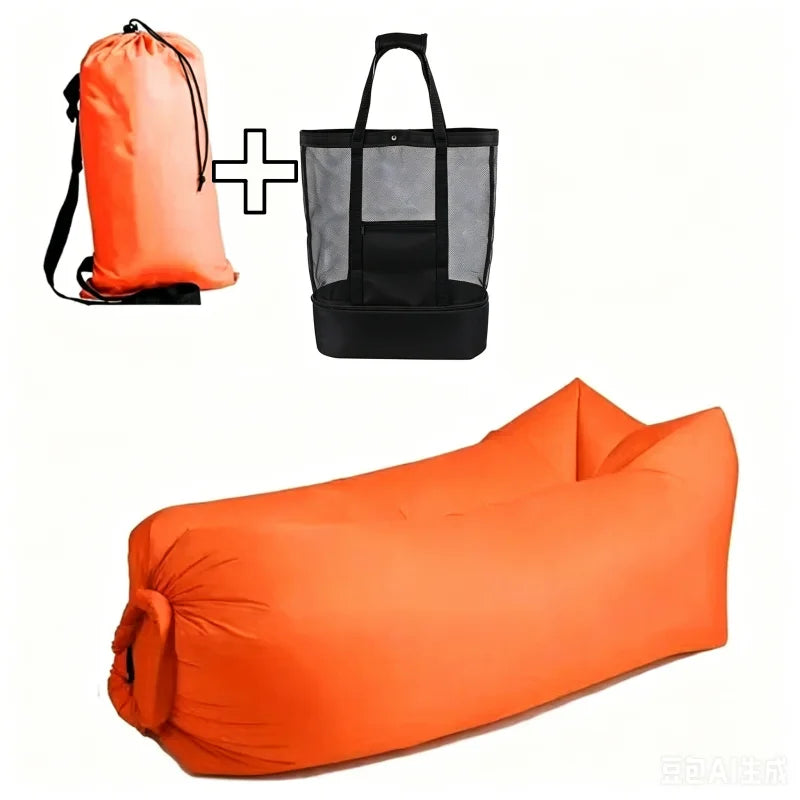 LUSQI Inflatable Lounger Air Sofa – Extra Thick Foldable Couch for Indoor & Outdoor Comfort