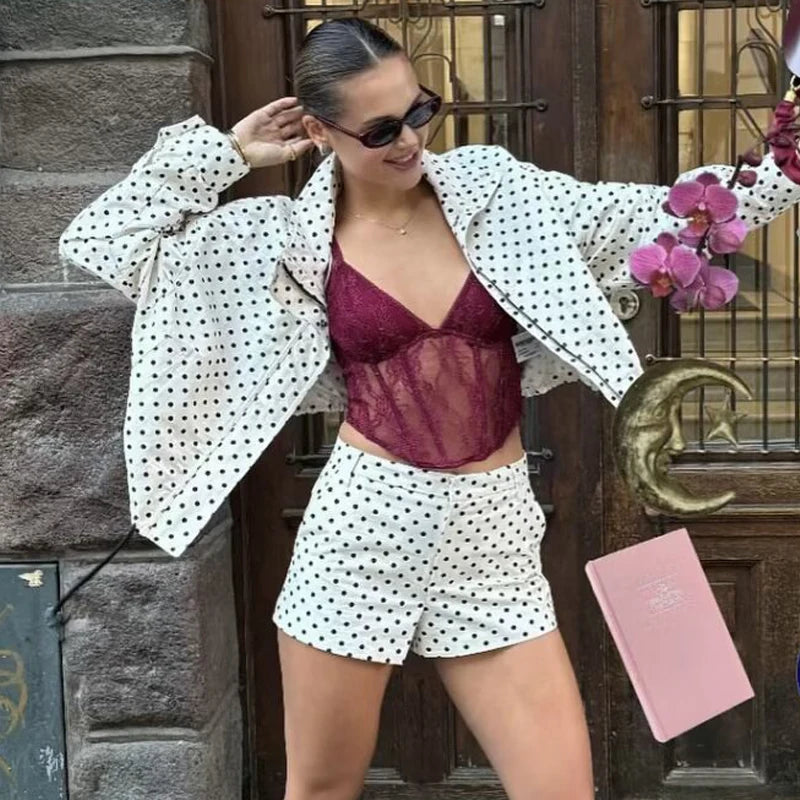 Polka Dot Bomber Jacket