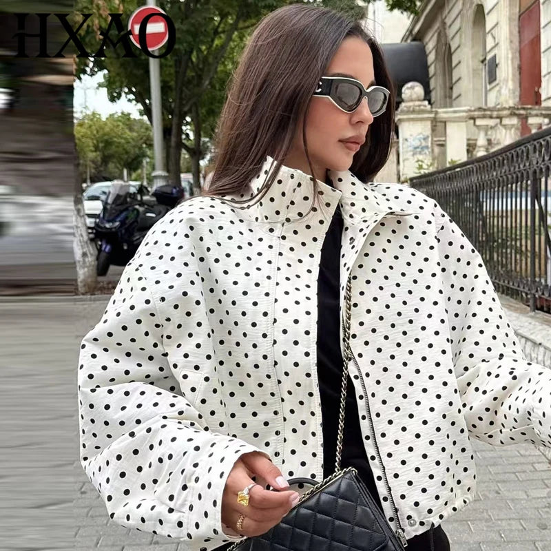 Polka Dot Bomber Jacket