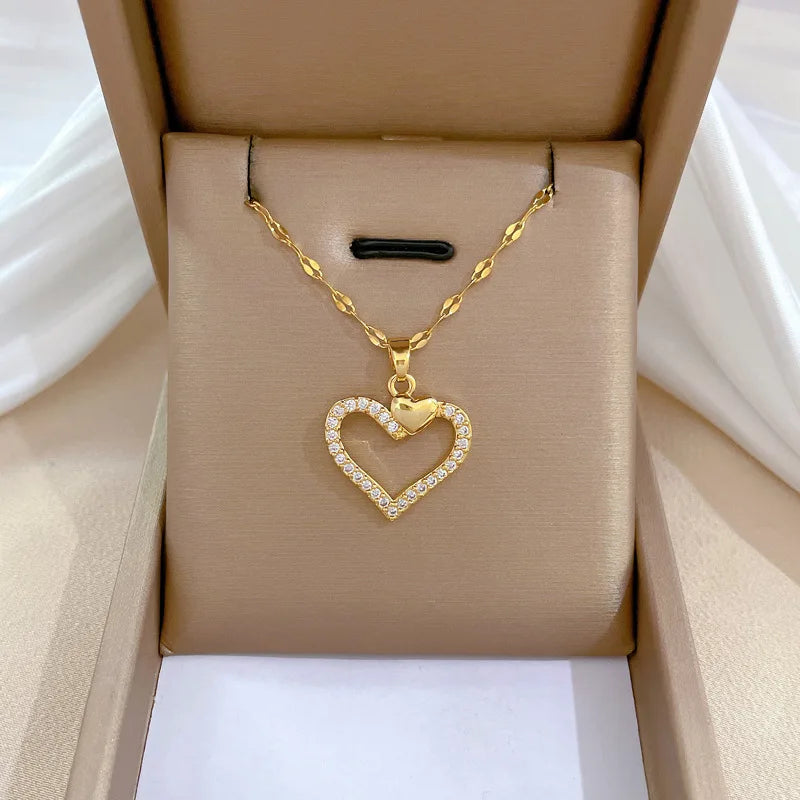 Luna Heart Zircon Necklace