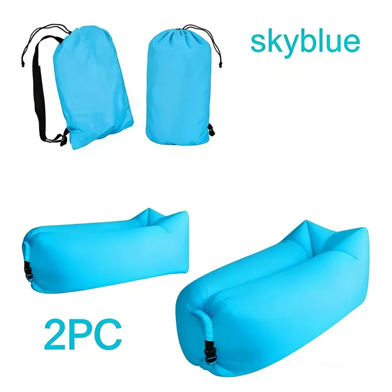 LUSQI Inflatable Lounger Air Sofa – Extra Thick Foldable Couch for Indoor & Outdoor Comfort