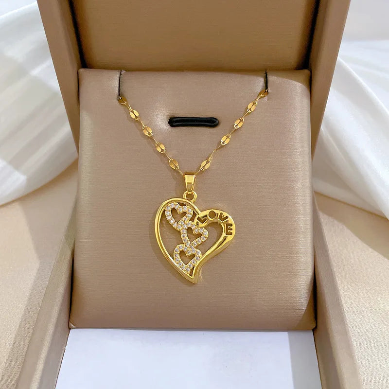 Luna Heart Zircon Necklace