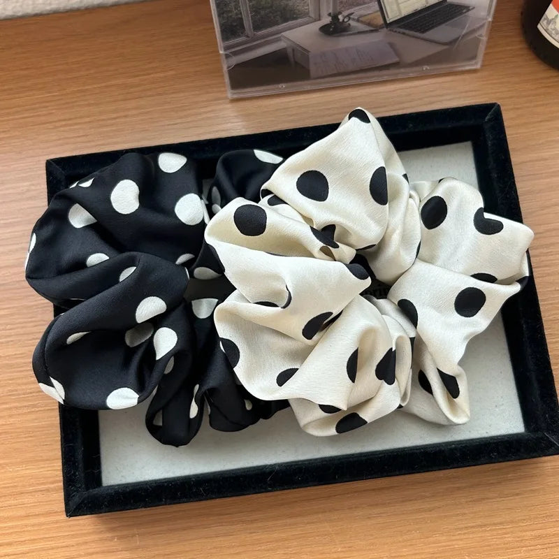 Polka Satin Scrunchie