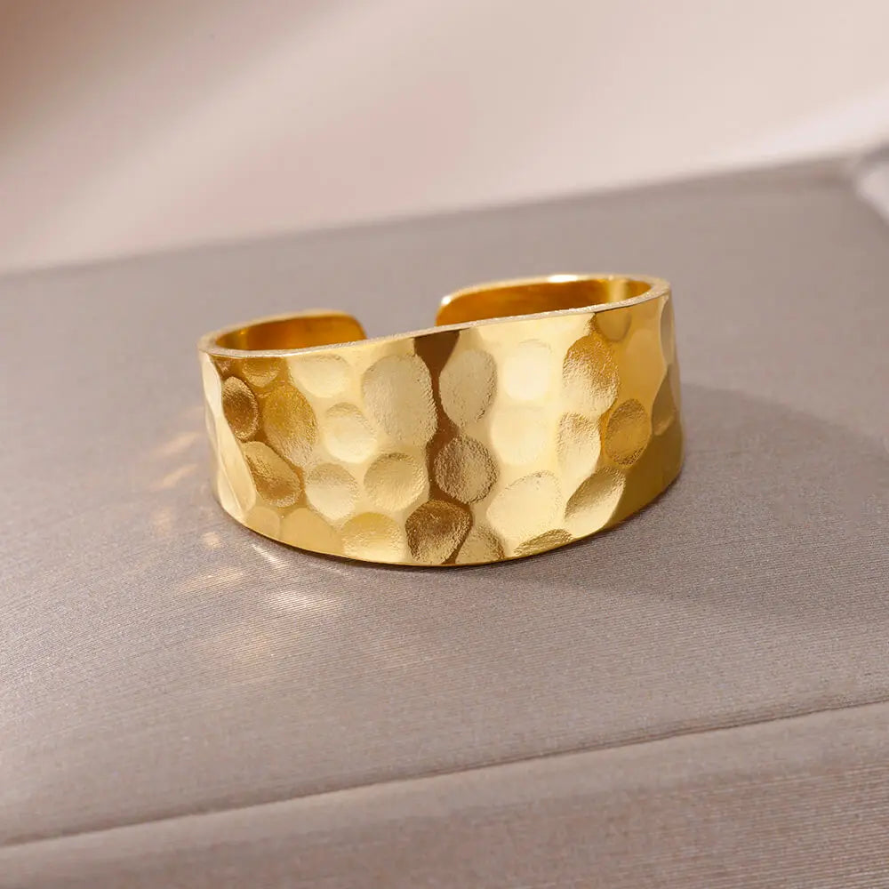 Luxury Gold Stainless Steel Ring