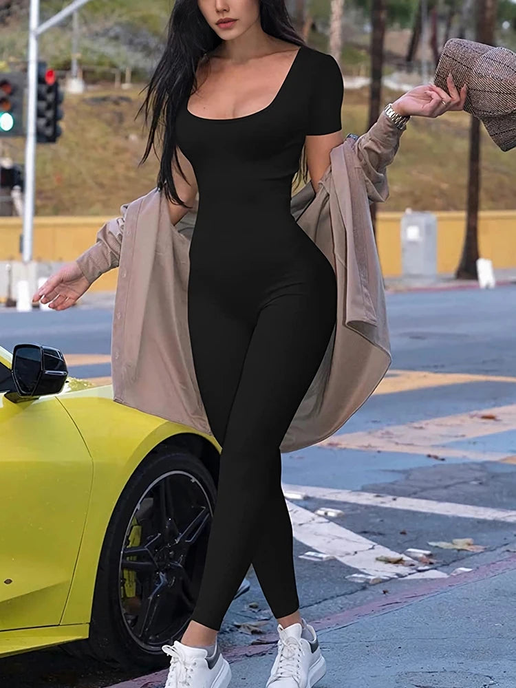 Short-Sleeve Bodycon Romper