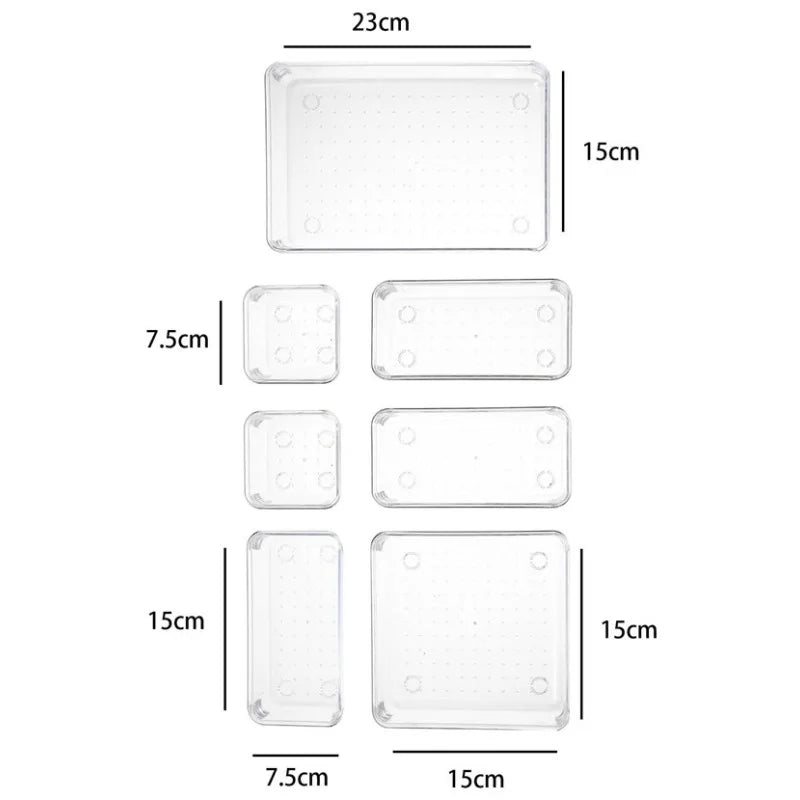 Clear Drawer Organizer Set