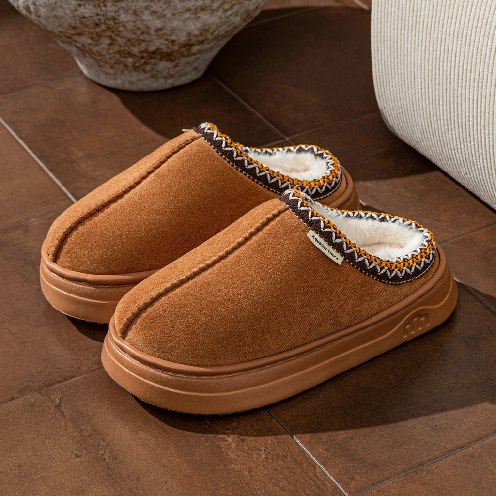 Winter Women's Plush Slipper Boots – Cozy Fuzzy Fur House Shoes for Couples