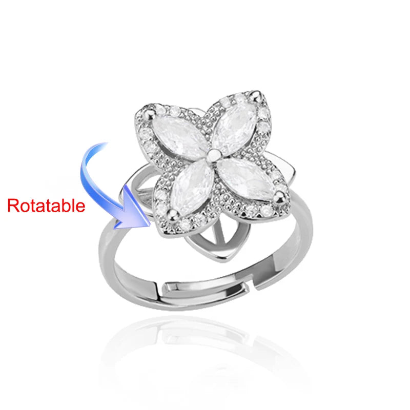 Four-Leaf Clover Spinner Ring