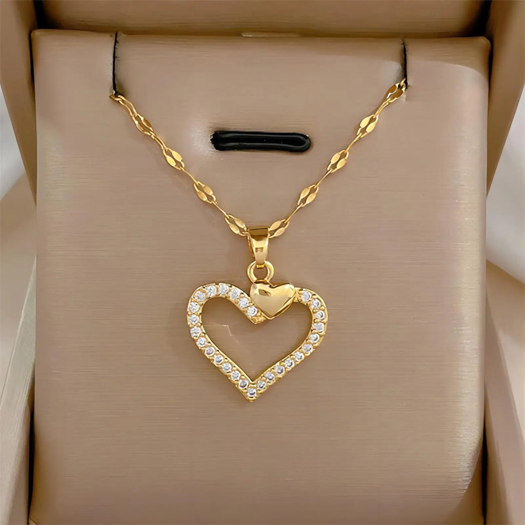 Luna Heart Zircon Necklace