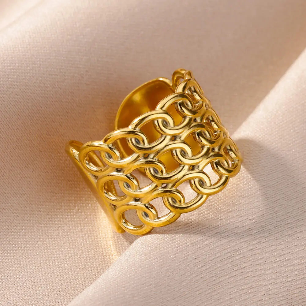 Luxury Gold Stainless Steel Ring