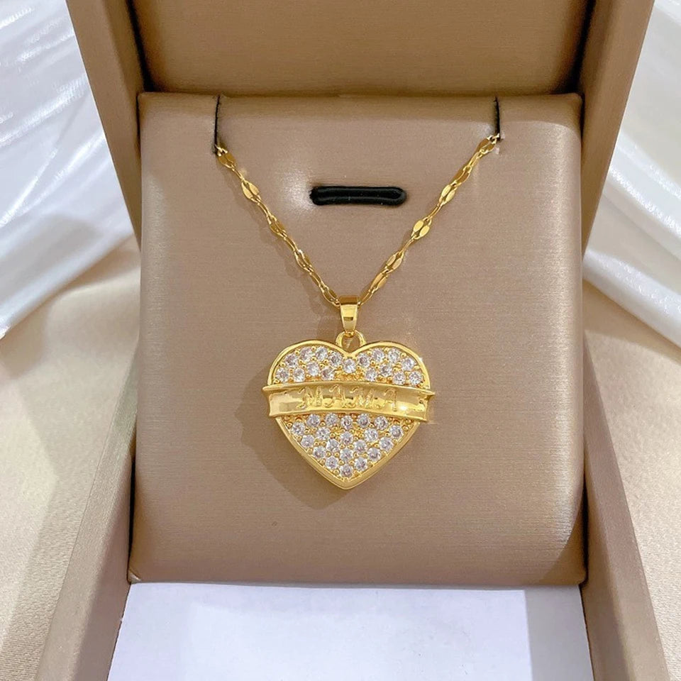 Luna Heart Zircon Necklace