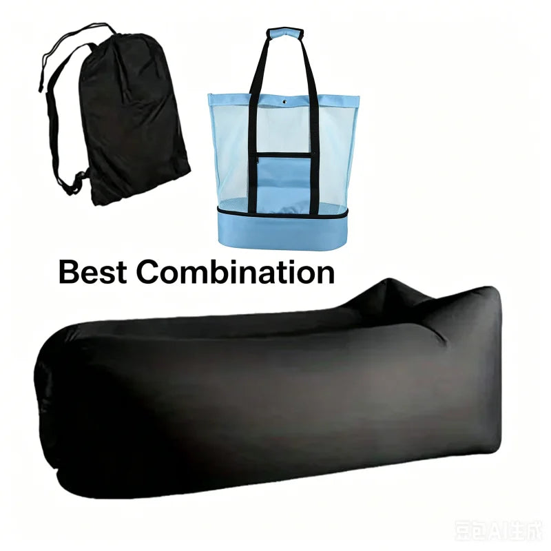 LUSQI Inflatable Lounger Air Sofa – Extra Thick Foldable Couch for Indoor & Outdoor Comfort