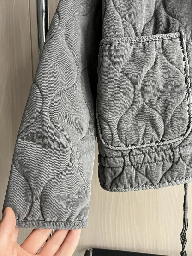 Quilted High-Collar Jacket