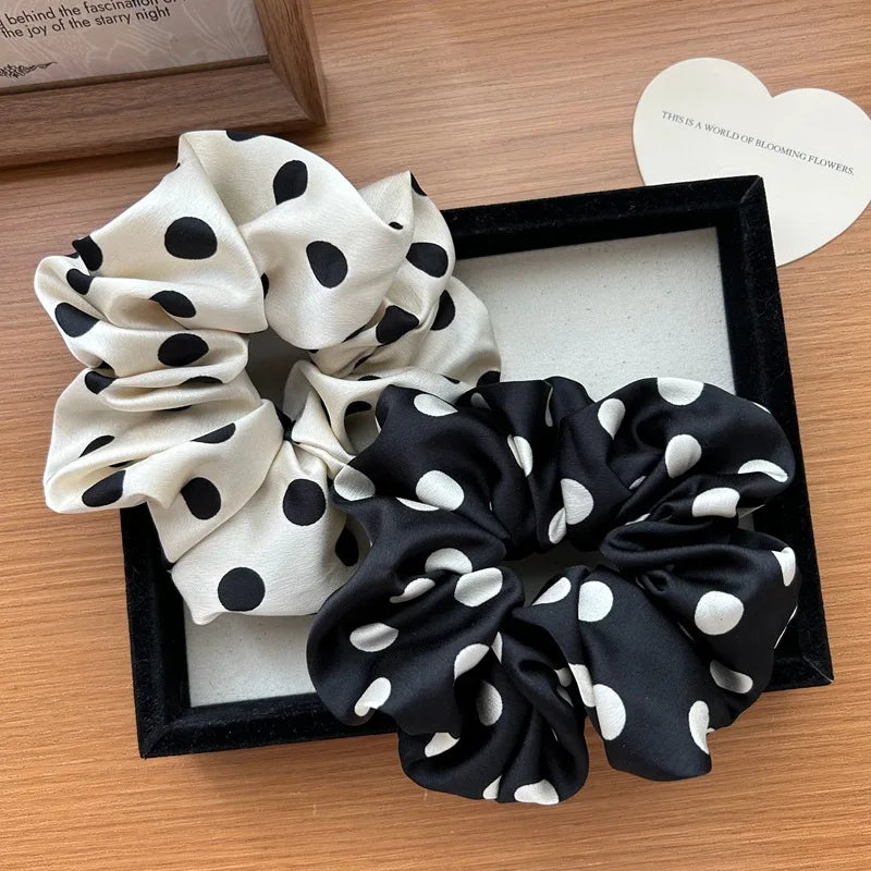 Polka Satin Scrunchie