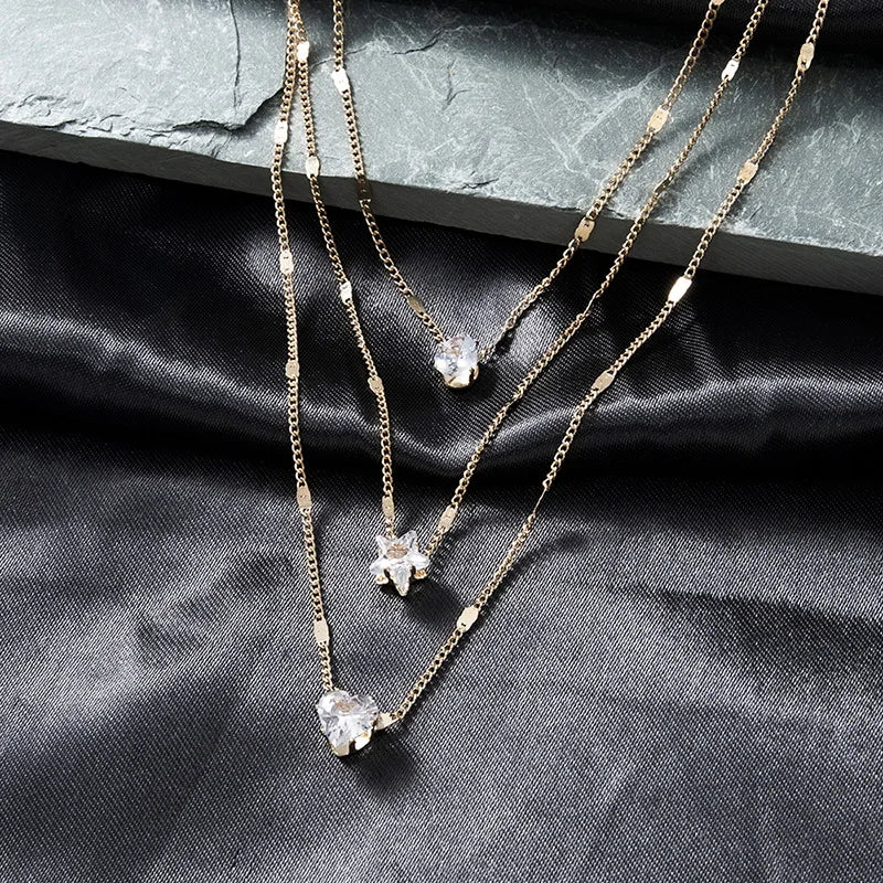 Elegant Multilayer Zircon Pendant Necklace for Women