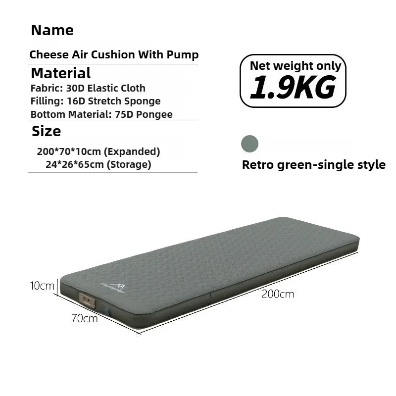MOUNTAINHIKER 10cm Self-Inflating Camping Sleeping Pad – Compact Foldable Air Mattress