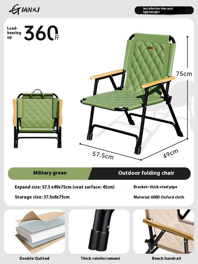 Gianxi Outdoor Foldable Camping Chair – Ultra-Light Portable Beach & Picnic Chair