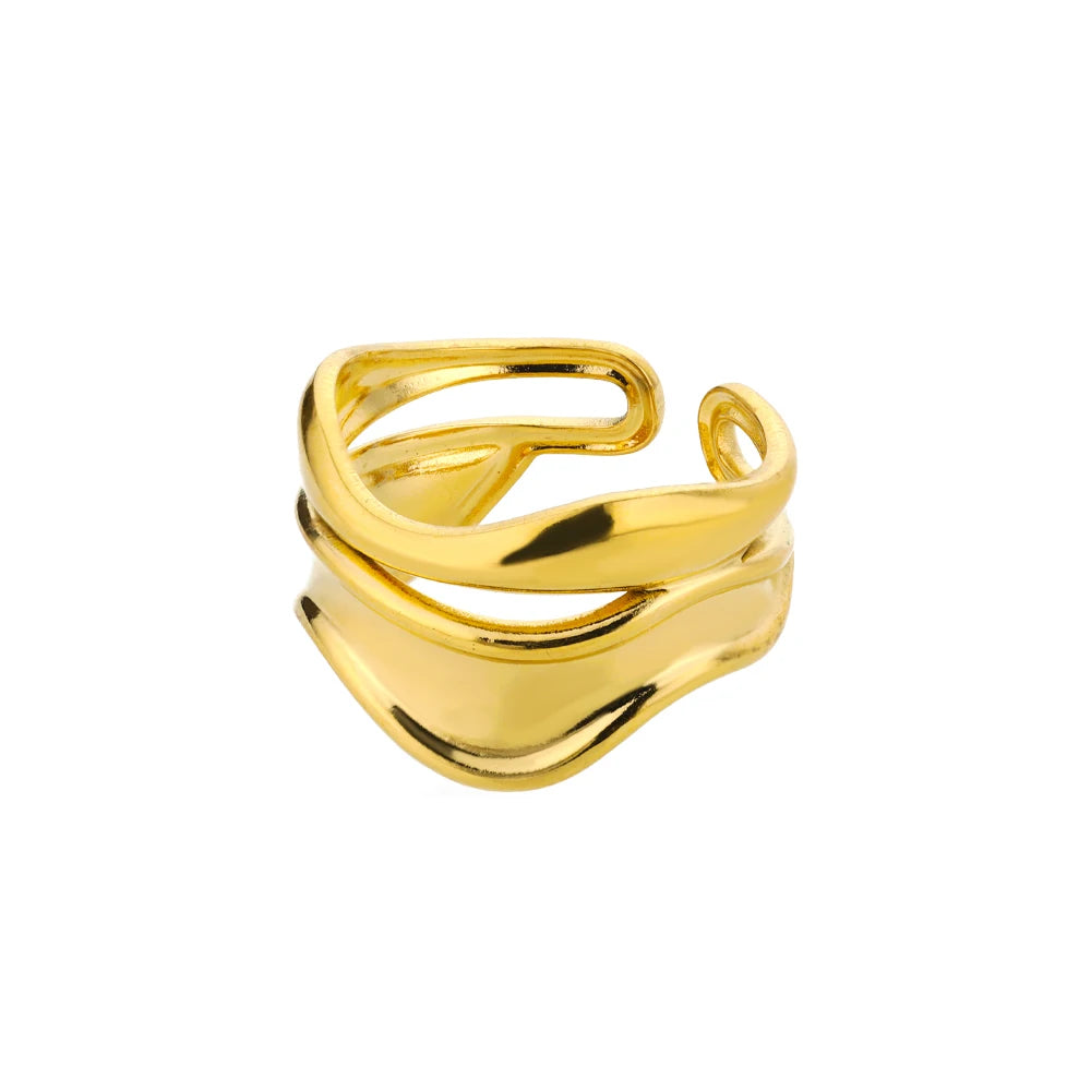 Luxury Gold Stainless Steel Ring
