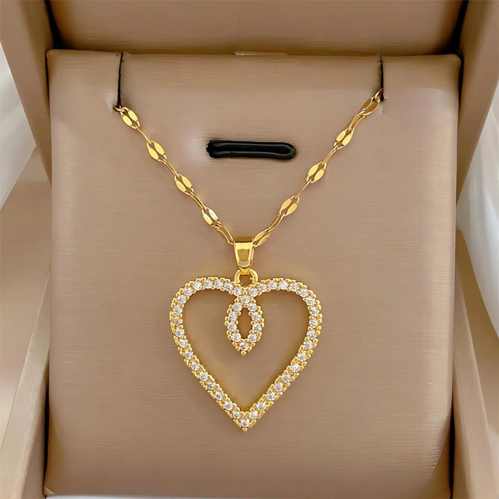 Luna Heart Zircon Necklace