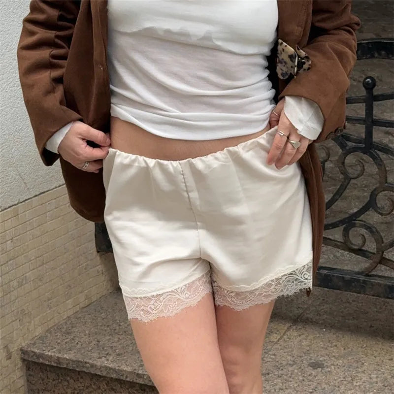 Satin Lace Shorts