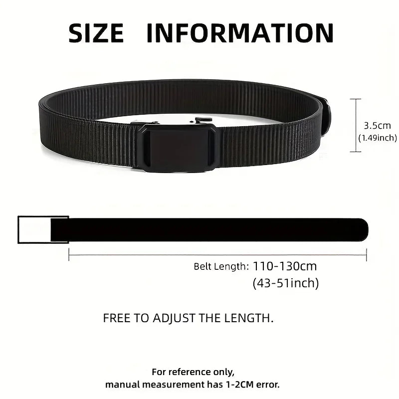 New Automatic Buckle Canvas Tactical Belt for Men