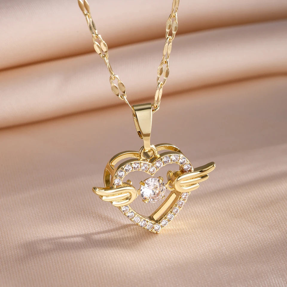 Luna Heart Zircon Necklace