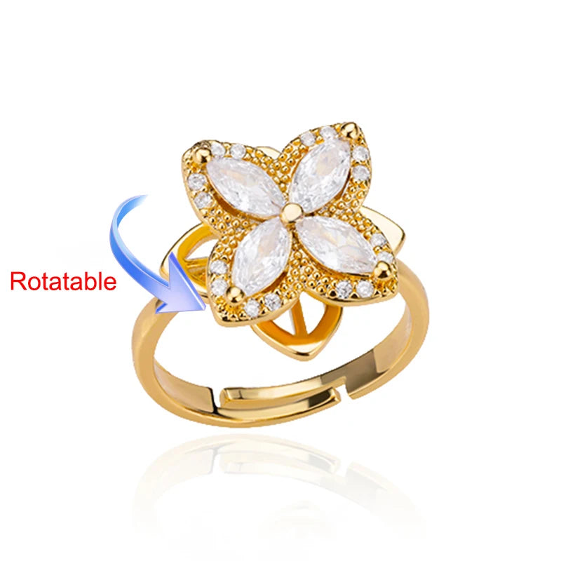 Four-Leaf Clover Spinner Ring