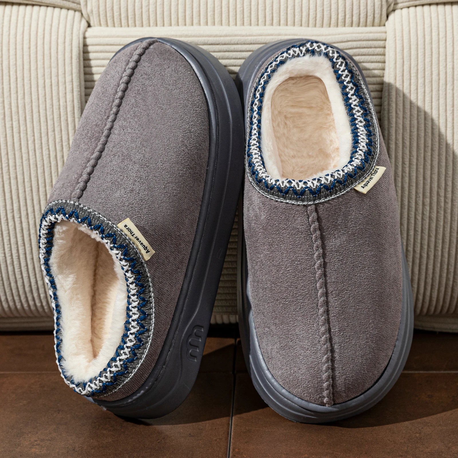 Winter Women's Plush Slipper Boots – Cozy Fuzzy Fur House Shoes for Couples