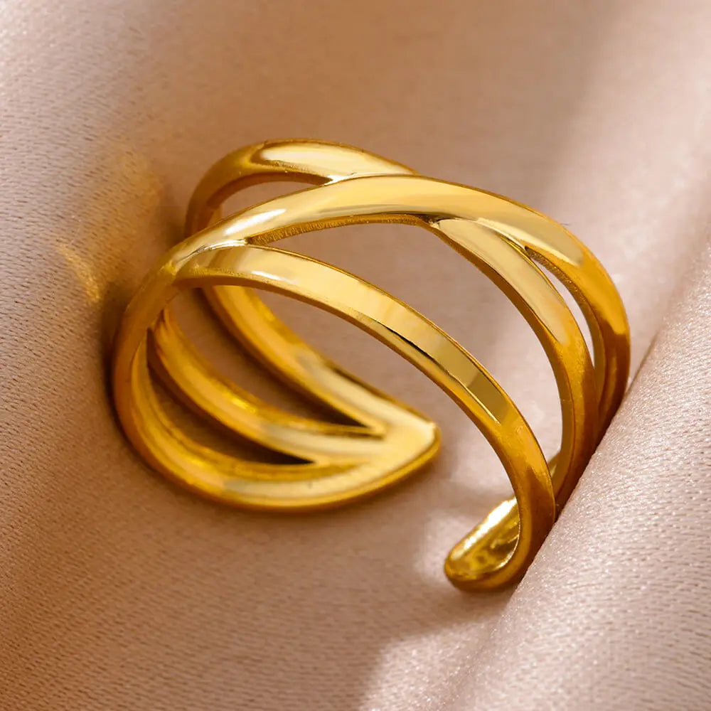 Luxury Gold Stainless Steel Ring