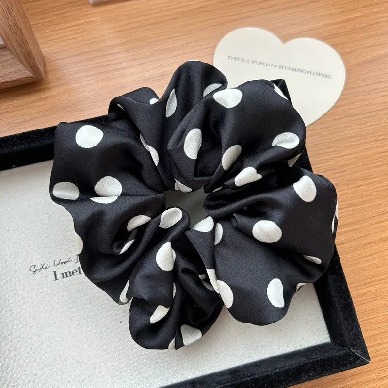 Polka Satin Scrunchie