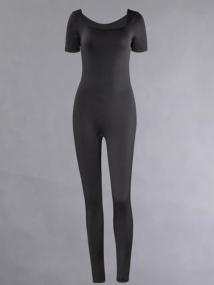 Short-Sleeve Bodycon Romper