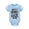 My Siblings Have Paws” Baby Bodysuit – 100% Cotton Summer Romper
