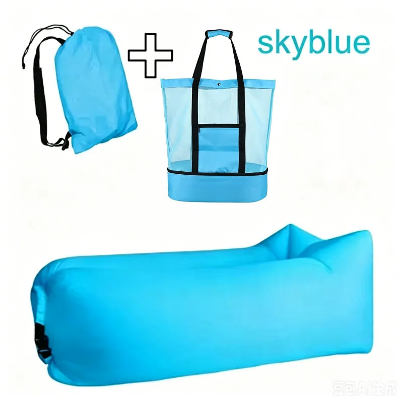 LUSQI Inflatable Lounger Air Sofa – Extra Thick Foldable Couch for Indoor & Outdoor Comfort