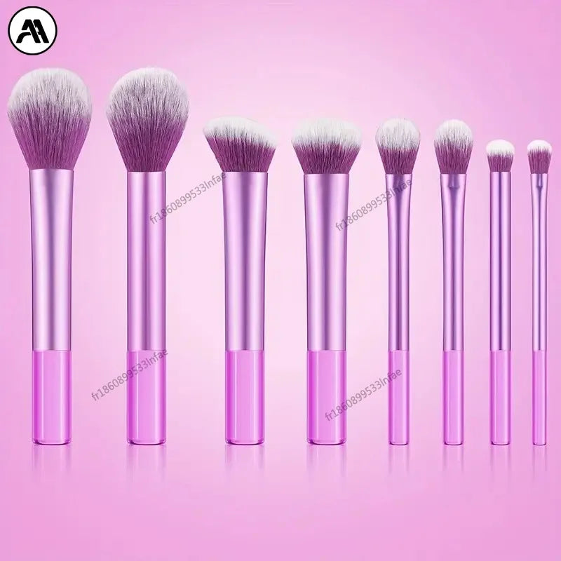8-Piece Long Tube Makeup Brush Set