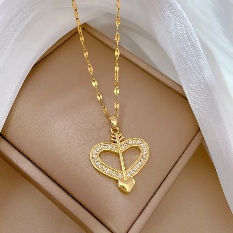 Luna Heart Zircon Necklace