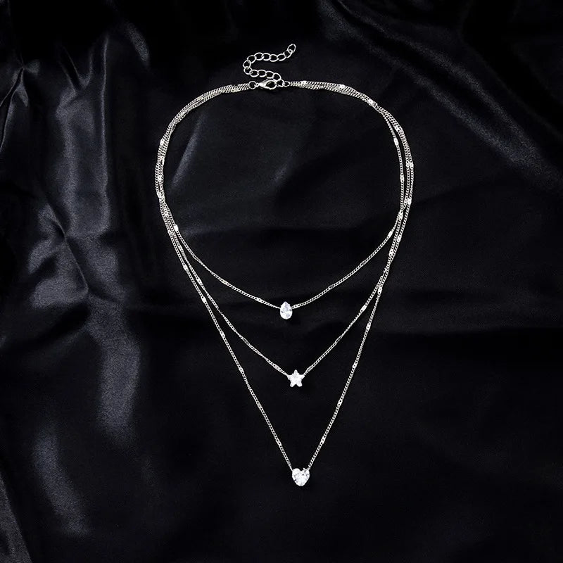 Elegant Multilayer Zircon Pendant Necklace for Women