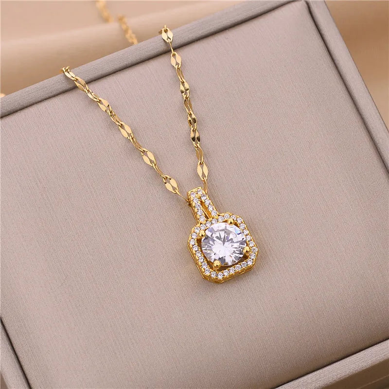 Luna Zircon Crystal Necklace