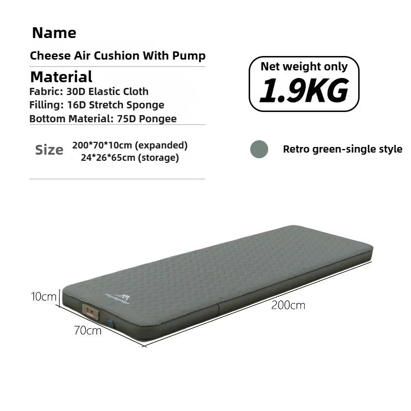 MOUNTAINHIKER 10cm Self-Inflating Camping Sleeping Pad – Compact Foldable Air Mattress