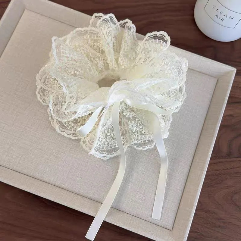 Polka Satin Scrunchie